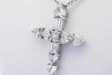 Diamond Cross Pendant & Diamond Necklace In Platinum 10 Grams 20 Inch Eb0326lrxzdu