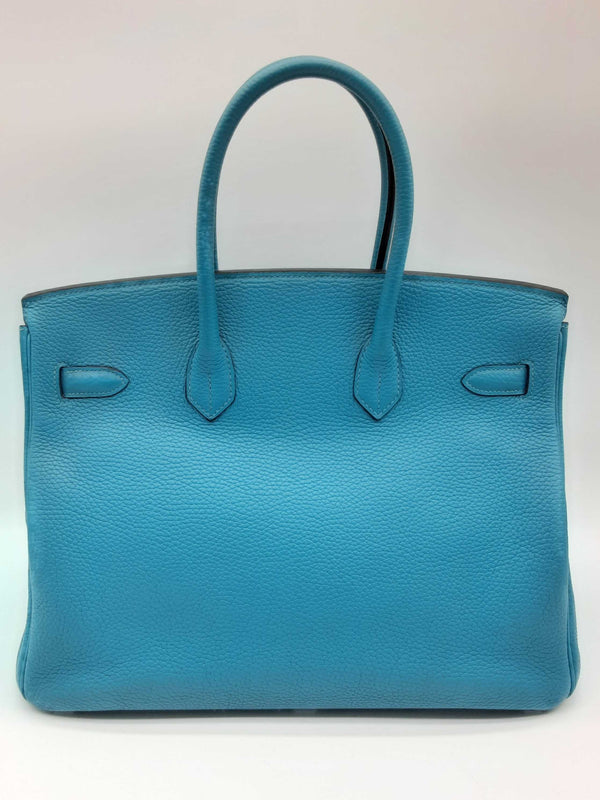 Hermes Birkin 35 Bleu Izmir Blue Clemence Gold Hardware Handbag Do0924crxzde