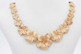 14k Yellow Gold Plumeria Flower Graduated Necklace 19.6 Grams 16 In Eb0826lpxzsa