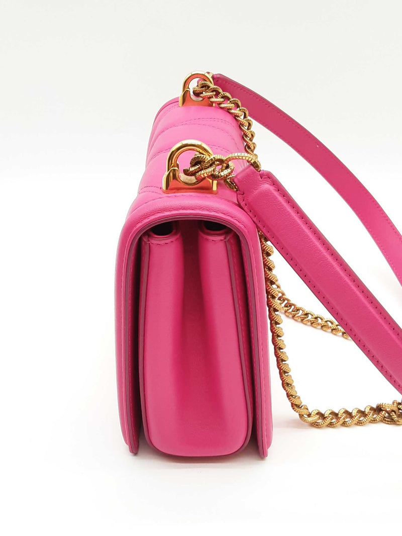 Dolce & Gabbana Devotion Pink Quilted Nappa Leather Shoulder Bag Sd0825izxde
