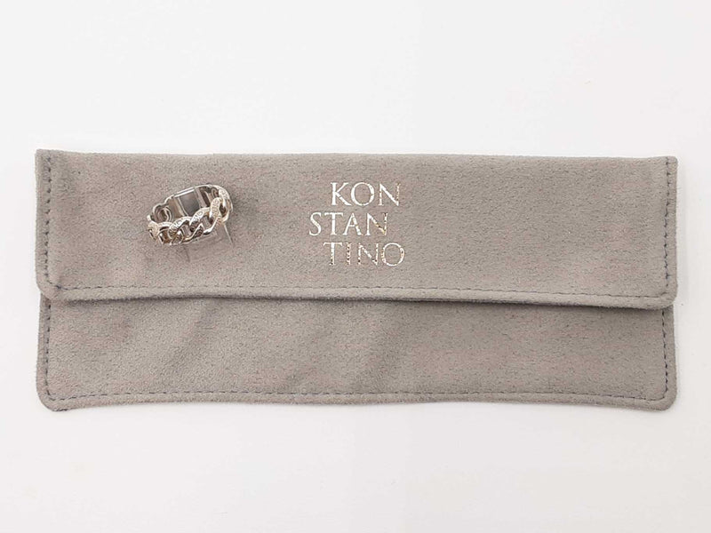 Konstantino Sterling Silver Carved Curb Link Ring 9.1 Grams Size 12 Fw0425pxdu