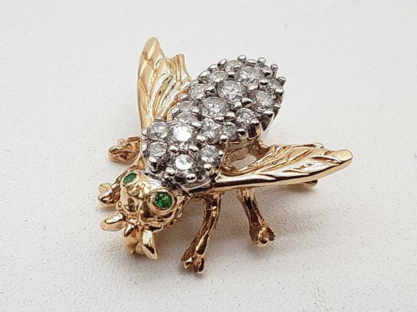 0.70 Cttw Diamonds 14k Two Tone Gold 5.0g Bee Pin Do0425wexde