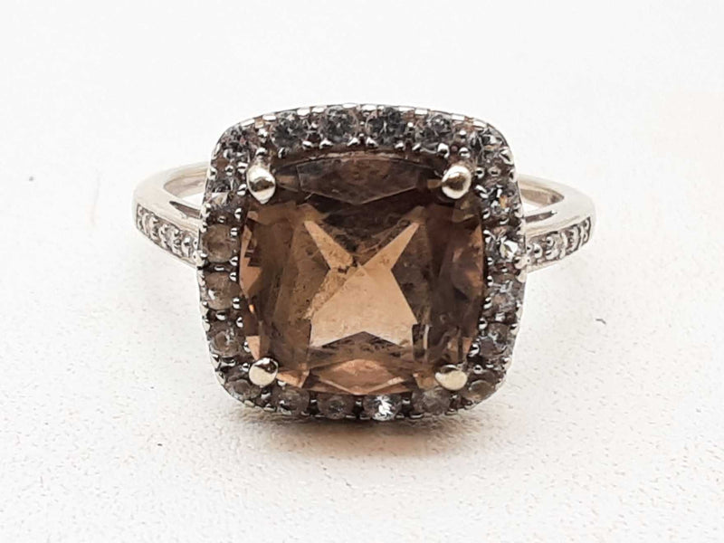 10k White Gold 2.8g Brown Citrine Ring Size 6.25 Do1224rrde