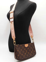Louis Vuitton Pochette Accessoires In Monogram Canvas & Pink Strap Fw0326czxdu
