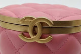 Chanel Quilted Pink Lambskin Vanity Crown Crossbody Bag Eb1026oxxzsa