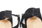 Jimmy Choo Elsy Black Satin Heels Size 38 Eb0326lrxsa