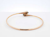 21k Yellow Gold, Onyx & Cubic Zirconia Bangle Bracelet 6.6g 6 Inch Fw0326pszdu