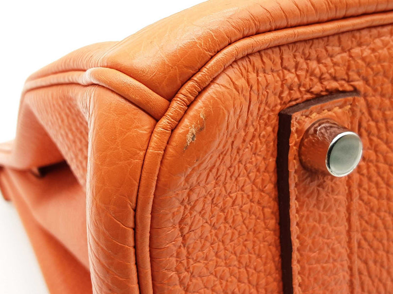 Hermes Birkin 35 Orange Togo Palladium Handbag Do0325crxzde