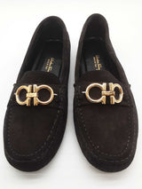 Salvatore Ferragamo Black Suede Loafers Size Us 7c Do0525