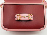 Gucci 602204 Horsebit 1955 Red Pink Leather Shoulder Bag Do1224llxzde