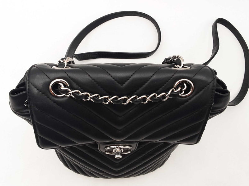 Chanel Chevron Quilted Small Urban Spirit Backpack Black Aa0625ozxzsa