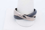 Cartier 18k White Gold & Black Ceramic Trinity Ring 8.5g Size 68/12.5 Eb126rxzde