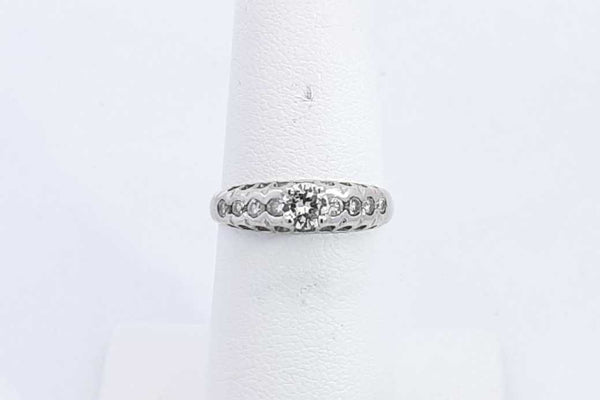 Approx. 0.42ctw Diamond Ring In 14k White Gold 2.5 Grams Size 5.75 Eb0924lrxsa