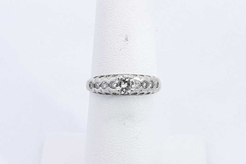 Approx. 0.42ctw Diamond Ring In 14k White Gold 2.5 Grams Size 5.75 Eb0924lrxsa