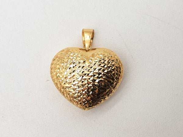 18k Yellow Gold 2.4g Hollow Heart Pendant Do0125loxde