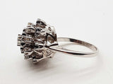 Sapphires And Natural Diamonds 14k White Gold 8.0g Ring Size 6.25 Do0726cxzde