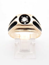 0.25 Ctw Recessed Diamond & 14k Yellow Gold Ring 11.5 Gram Size 9.5 Fw00825rxzdu
