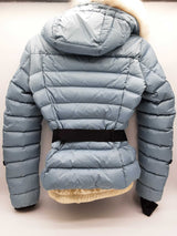 Moncler Grenoble Beverly Blue White Furred Hooded Jacket Size 1 Do0924wxzde