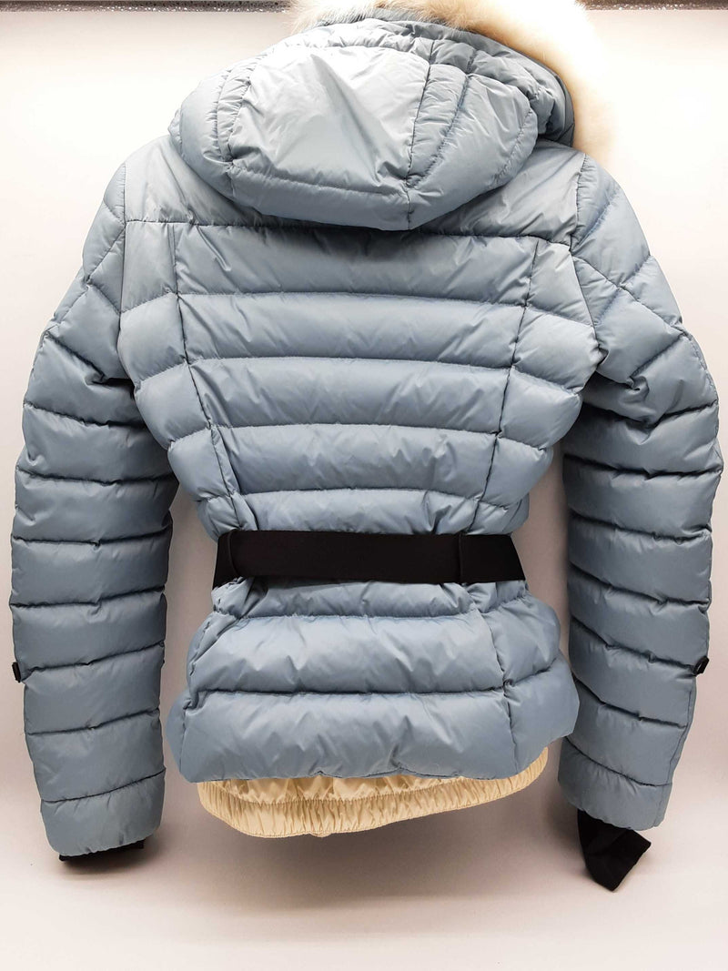 Moncler Grenoble Beverly Blue White Furred Hooded Jacket Size 1 Do0924wxzde