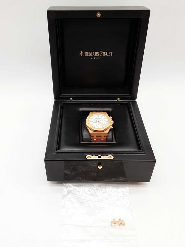 Audemars Piguet 41 Royal Oak White Dial 18k Rose Gold Watch Do0625rxzxzde