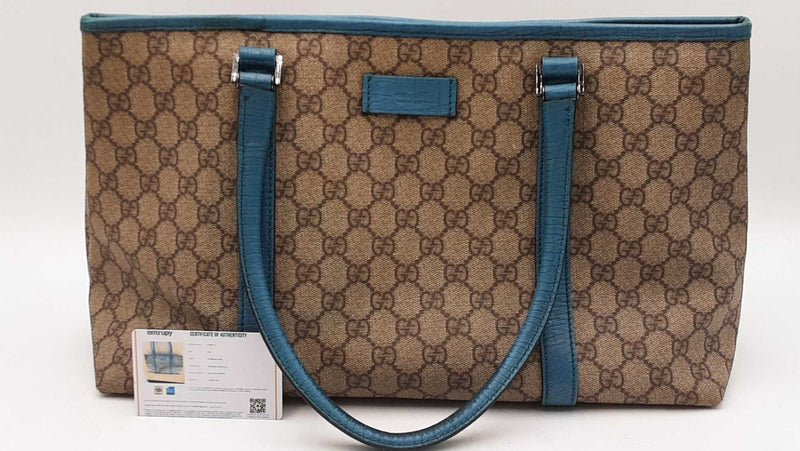 Gucci Blue/beige Gg Supreme Tote Bag Sd0925lrzdu