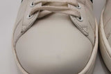 Gucci Aces White Leather Web Sneakers Size 8 Eb0726lrxsa