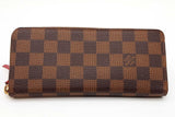 Louis Vuitton Damier Ebene Clemence Zip Around Wallet Eb0526oxzde