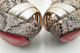 Christian Louboutin Glennalta Glitter Gold Metallic Snakeskin Pumps Eb0225lxzsa