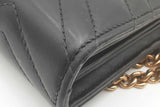 Gucci Black Chevron Quilted Matelasse Marmont Chain Wallet Eb0526orxsa