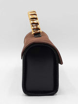 Loewe Velazquez Top Handle Bag In Brown & Black Leather Fw09262zxdu