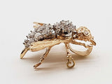 1.25 Cttw Diamonds 14k Two Tone Gold 8.3g Bee Pin Pendant Do0425irxde