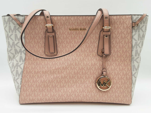 Michael Kors Voyager Ballet Pink Tan Signature Tote Bag Do0525pxde