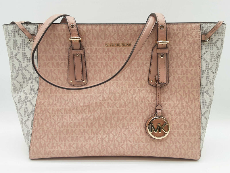 Michael Kors Voyager Ballet Pink Tan Signature Tote Bag Do0525pxde