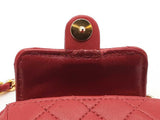 Chanel Lambskin Classic Micro Flap Red Bag Aa0926iorsa