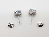 Blue Topaz 0.925 Sterling Silver 4.5g Necklace Stud Earrings Ensemble Do0925lide