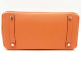 Hermes Birkin 30 Orange Clemence Palladium Hardware Handbag Do0825llxzxde