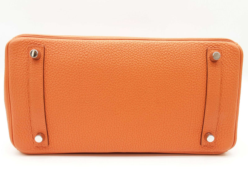 Hermes Birkin 30 Orange Clemence Palladium Hardware Handbag Do0825llxzxde