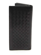 Bottega Veneta Intrecciato Black Leather Long Bifold Wallet Fw0425czdu