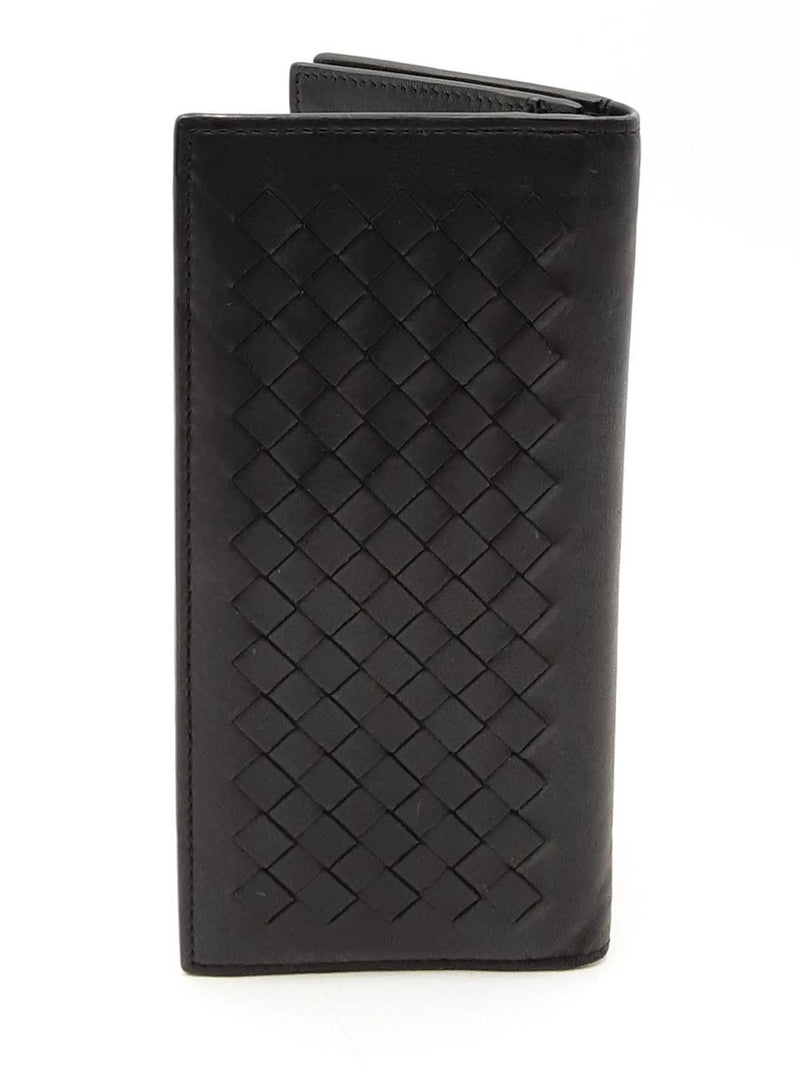Bottega Veneta Intrecciato Black Leather Long Bifold Wallet Fw0425czdu