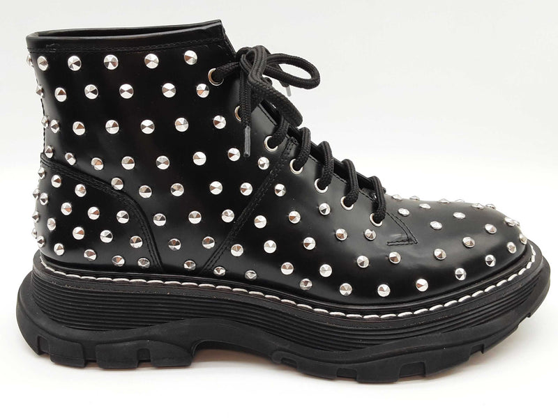 Alexander Mcqueen Black Studded Ankle Boots Size Eu 40 Do0425pxzde