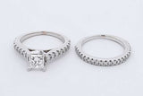1.09cttw Diamond Wedding Set In 14k White Gold 5.9 Grams Size 4.5 Eb0826ixzdu