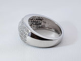 1.10 Cttw Diamond & 14k White Gold Five-row Ring 6.2 Grams Size 6.5 Fw0925pordu