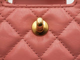 Chanel Mini Nano Shopper Bag In Shiny Coral Pink Aged Calfskin Fw1026lexzdu