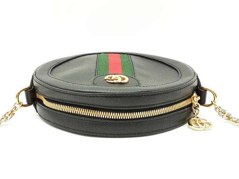 Gucci Mini Ophidia Web Crossbody In Black Leather Fw1025wixdu