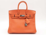 Hermes Orange Birkin 25 Box Calf Leather Orange Handbag (2014) Aa0126lirzxsa