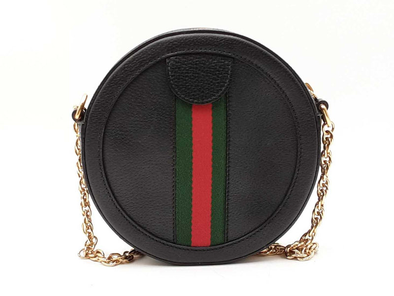 Gucci Mini Ophidia Web Crossbody In Black Leather Fw1025wixdu