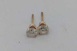 0.9cttw Diamond Stud Screwback Earrings In 10k Yellow Gold 0.8 Grams Eb0926wxzsa