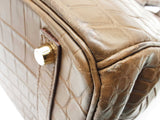 Hermes Birkin 30 Matte Alezan Brown Crocodile Gold Handbag Do0126wxzxzde