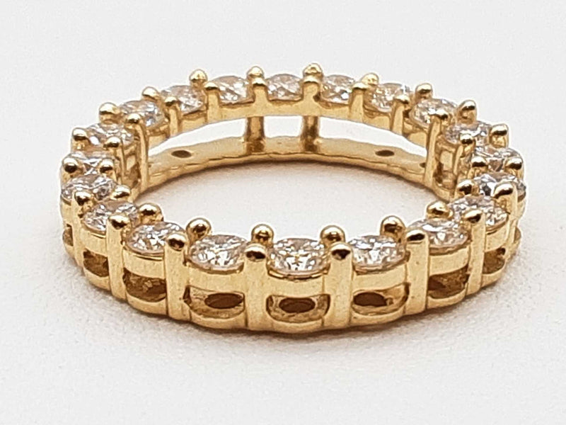 1.00 Cttw Lab Grown Diamonds 10k Yellow Gold 2.0g Circle Pendant Do0525owcde