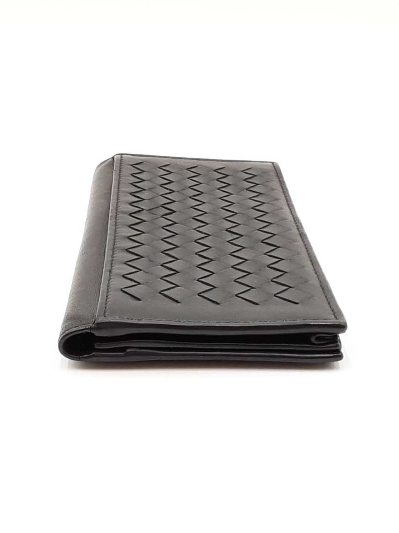 Bottega Veneta Intrecciato Black Leather Long Bifold Wallet Fw0425czdu